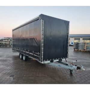 Remorque porte-voitures 620 x 210 x 240 cm avec rideaux coulissants sur 2 côtés, poids total autorisé en charge jusqu'à 3 500 kg, transporteur universel